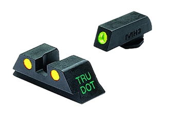 Picture of Meprolight USA Tru-Dot Sight Set Green Tritium Front/Yellow Tritium White Rear Sight Compatible w/Glock 17/17L/19/22/23 102243201