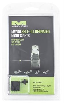 Picture of Meprolight USA Tru-Dot Green Tritium White Outline Front Sight-Green Tritium White Outline Rear Sight Springfield Armory XD-M/XD-S (Non OSP) 114203101
