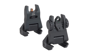 Picture of MEPROLIGHT FABS ALUMINUM BACKUP FLIP-UP SIGHTS 4 DOT REAR/ORANGE HYPER BRIGHT FRONT BLACK 404200