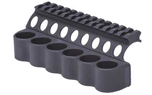 Picture of Mesa Tactical 6-Shell Side Saddle, 12 Gauge, Fits Benelli M4, On-gun shotshell carriers, Black Finish 90880