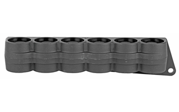 Picture of Mesa Tactical SureShell Carrier, 6-Shell Side Saddle, Fits Mossberg 500, 12 Gauge, On-gun shotshell carriers, Black Finish 94750