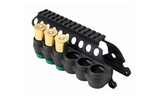 Picture of Mesa Tactical SureShell, 12 Gauge, 6-Shell Side Saddle with Rail, Fits Remington 870 12 Gauge, Polymer, Matte Finish, Black 94830