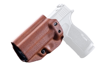 Picture of Mission First Tactical Hybrid Holster, Inside Waistband Holster, Ambidextrous, Fits Sig P365 X-Macro, Kydex with Leather Shell, Includes 1.5" Belt Attachment, Brown H3-SIG-6-BR1