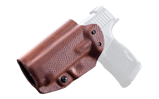 Picture of Mission First Tactical Hybrid Holster, Inside Waistband Holster, Ambidextrous, Fits Sig P365 XL, Kydex with Leather Shell, Includes 1.5" Belt Attachment, Brown H3-SIG-4-BR1