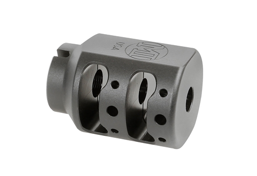 Picture of MI ALPHA TANK BRAKE 1/2X28 9MM BLACK MATTE NITRIDE MI-ALPHA-TB1/2X28-9MM-N