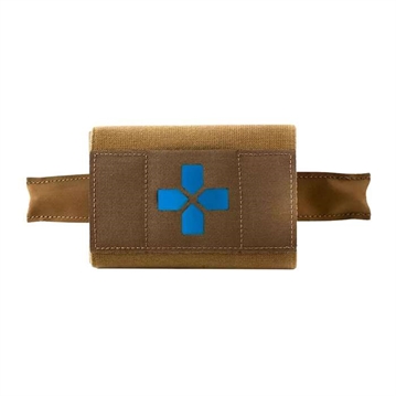 Picture of BLUEFORCE BELT MOUNTED POUCH TRAUMA KIT COYOTE BROWN FILLED VERSION 003 MICRO INCLUDES P-TKR-03 BT-TKN-FILLED-003-CB BT-TKN-MTKN-ADV
