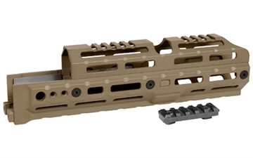 Picture of Midwest Industries ALPHA Series, 10" M-LOK Handguard, Fits AK-47 & AK-74 Stamped Receiver Variants, Anodized Finish, Flat Dark Earth MI-AK-ALPHA-10.0-FDE