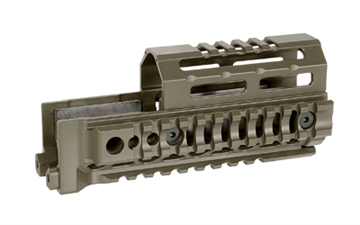 Picture of Midwest Industries Alpha Quad Rail, Picatinny Handguard, Fits AK Style Firearms, 6", Anodized Finish, Olive Drab Green MI-AK-ALPHA-QR-6-ODG AKALPHAQR6ODG
