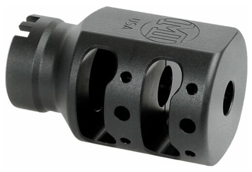 Picture of MI ALPHA TANK BRAKE 1/2X28 9MM BLACK MATTE NITRIDE MI-ALPHA-TB1/2X28-9MM-N-