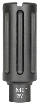Picture of Midwest Industries Blast Can Black Hardcoat Anodized 6061-T6 Aluminum with 1/2"-28 tpi Threads, 3.38" OAL & 1.20" Diameter for 5.56x45mm NATO AR-Platform MIBC556