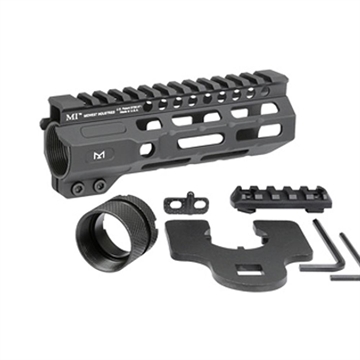 Picture of Midwest Industries Combat Rail, Handguard, 6" Length, M-LOK, Includes 5-Slot Polymer Rail Section, Barrel Nut and Wrench, Fits AR-15, Black Anodized Finish MI-CRM6 MICRM6