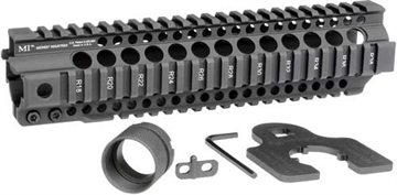 Picture of Midwest Industries Combat Rail T-Series, Free Float Handguard, 10" Length, Quad Rail, Includes Barrel Nut and Wrench, Fits AR-15, Black Anodized Finish MI-CRT10