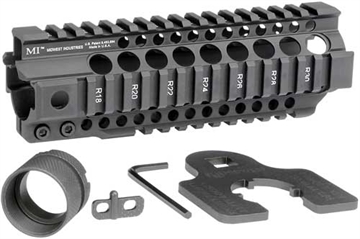 Picture of Midwest Industries Combat Rail T-Series, Free Float Handguard, 7.25" Length, Quad Rail, Includes Barrel Nut and Wrench, Fits AR-15 Rifles, Black Anodized Finish MI-CRT7.25