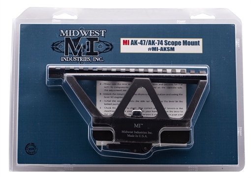 Picture of Midwest Industries MI-AKSM Mount System, Attaches to Rifles with Built in AK Receiver Rail Interface, T-marked, 6061 Aluminum, 6.75" Rail, Elite QD System for No Tool Adjustment and Repeat Zero, Black (Will not fit Century Arms with Side Rail) MI-AKSM MIAKSM