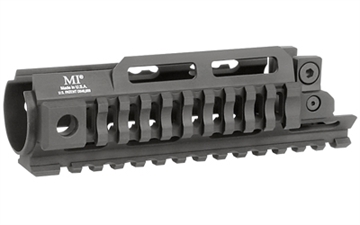 Picture of Midwest Industries Tri-Rail, One-Piece Free Float Handguard, Fits MP5, Hard Coat Anodized Finish, Black, M-LOK Angled Slots MI-MP5-TRIRAIL