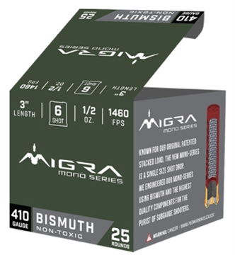 Picture of MIGRA AMMUNITION BISMUTH MONO 410GA 3 11/16OZ #6 25/10 M410B6