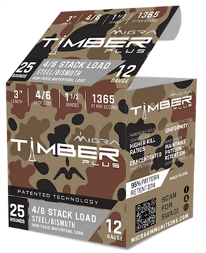 Picture of MIGRA AMMUNITION BISMUTH STAXD STL 12GA 3 1.5OZ #4-6 25/10 M12SB46