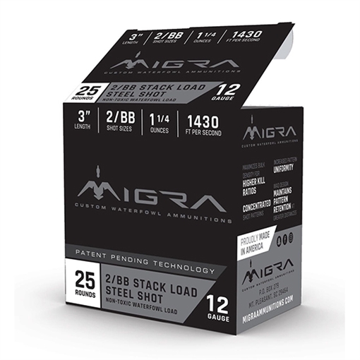 Picture of MIGRA AMMUNITIONS STAXD STEEL 12GA 3 1.25OZ #2-BB 25/10 M12AS2BB