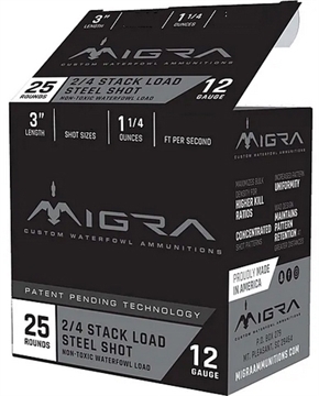 Picture of Migra Waterfowl Steel Shot Shotshells 12 ga 3" 1-1/4 oz 1430 fps #4#6 25/ct M-12S4-6 M12S46