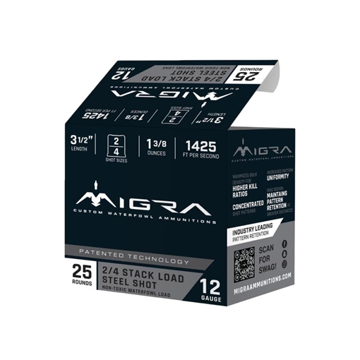 Picture of MIGRA AMMUNITION STAXD STEEL 12GA 3.5 1-5/8OZ #2-4 25/10 M12LSS24 850060794513
