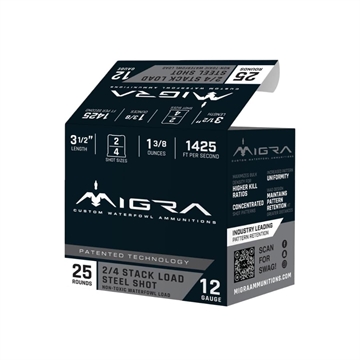 Picture of MIGRA AMMUNITION STAXD STEEL 12GA 3.5 1-5/8OZ #2-4 25/10 M12LSS24 850060794513