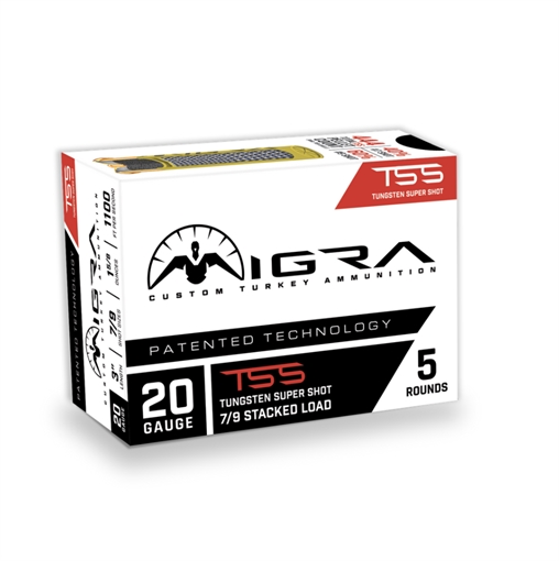 Picture of Migra Ammunitions Migra Hybrid Custom Turkey Shotgun Ammo 12 ga. 3 in. 2 oz. Lead/Tungsten 5/9 Shot 5 rd. T-12HYB5-9
