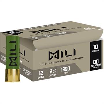 Picture of Mili Ammunitions Mili Self-Defense Shotgun Loads 12 ga. 2.75 in. 00-Buck 10 rd. M12-00-BUCK