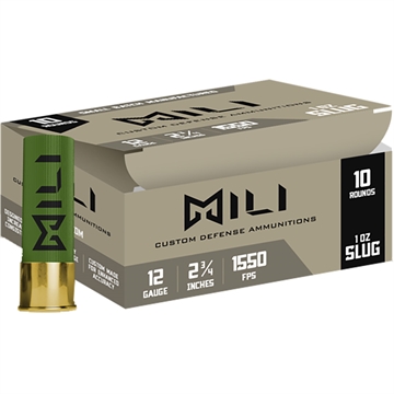 Picture of Mili Ammunitions Mili Self-Defense Shotgun Loads 12 ga. 2.75 in. Rifled Slug 10 rd. M12-RIF-SLUG