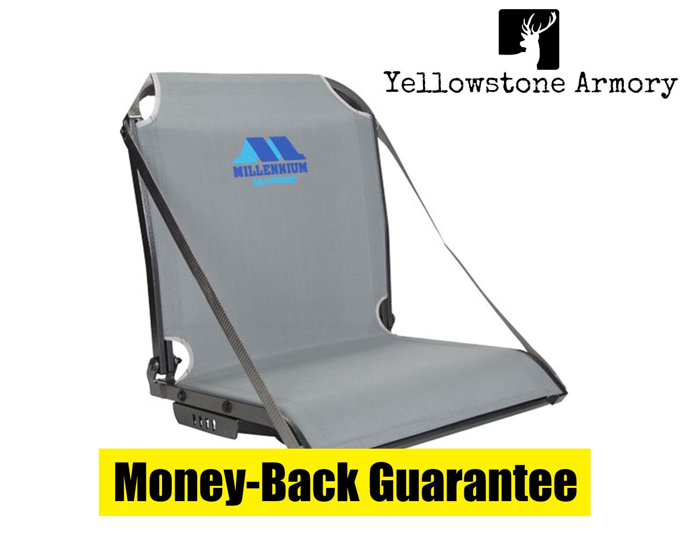 MILLENNIUM MARINE B100 BOAT SEAT W/ ARM REST STRAPS GRAY B100GY-img-0