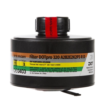 Picture of MIRA Safety DOTpro 320 40mm Gas Mask Filter - 7.5 Year Shelf Life Fits CM-6M & CM-7M Gas Mask DOTPRO320