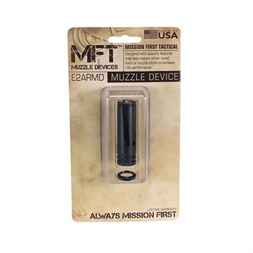 Picture of MISSION FIRST TACTICAL E-VOLV AR15 MUZZLE DEVICE FLASH HIDER BLACK 1/2X28 E2ARMD5