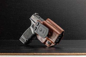 Picture of MISSION FIRST TACTICAL LEATHER HYBRID IWB HOLSTER SPRINGFIELD HELLCAT RH BROWN RAGE GRAIN H3-SFD-1-BR1