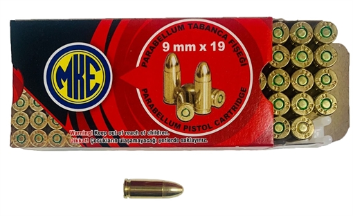 Picture of MKE 9mm Luger Handgun Ammo - 124 Grain | FMJ | 500rd Battle Pack N4-J141-C002