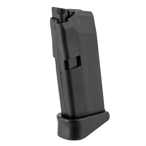 Picture of GLOCK OEM Magazine, 9MM, 6 Rounds, For GLOCK 43, Grip Extension, Cardboard Style Packaging, Polymer, Black MF08855