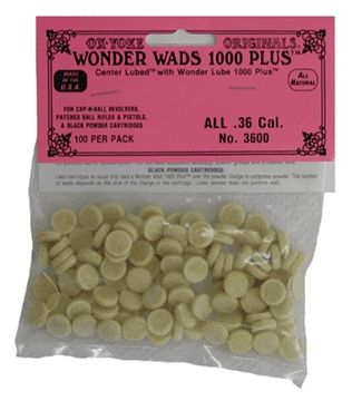 Picture of MODERN MUZZLELOADING ORIGINAL WONDER WADS 36CAL 100PK 3600