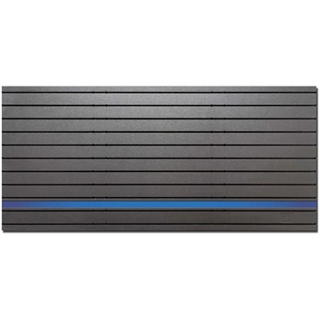Picture of Tactical Walls MODWALL PANEL 48''WX22''H BLACK W/BLUE LINE HERO STRIP MWPANELBKBLUE