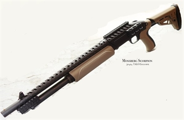 Picture of Mossberg 500, ATI Tactical, TALO, Pump, 12 Gauge, 3" Chamber, 18.5", Flat Dark Earth, Collapsible Stock, 5 Round, Bead Sight 50424