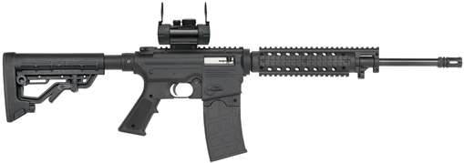 Picture of Mossberg 715 Tactical Full Size 22 LR 10+1 16.25" Blued Steel Barrel, Black Picatinny Rail Receiver, Black A2 Adjustable Synthetic Stock, Black Polymer Grip, Red Dot 30mm, Right Hand 37232