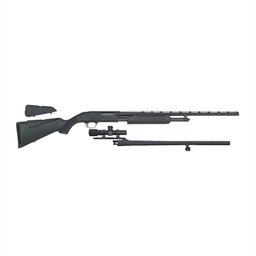 Picture of Mossberg 500 Field/Deer 12 Gauge 5+1 3" 28" Vent Rib/24" Slugster Barrels, Blued Metal Finish, Synthetic Dual Comb Stock, Includes Accu-Set Chokes & 2.5x20mm Scope 58244