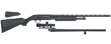 Picture of Mossberg 500 Field/Deer Pump 20 Gauge 5+1 3" 26" Vent Rib/24" Slugster Barrels, Matte Blued Metal Finish, Synthetic Dual Comb Stock, Includes Accu-Set Chokes & Dead Ringer 2.5x20mm Scope 54047