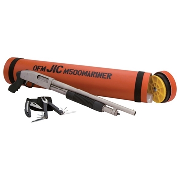 Picture of Mossberg 500 JIC Cruiser 12 Gauge 5+1 18.50" Silver Marinecote Black Fixed w/Pistol Grip Right Hand, Knife w/Codura Case 52340