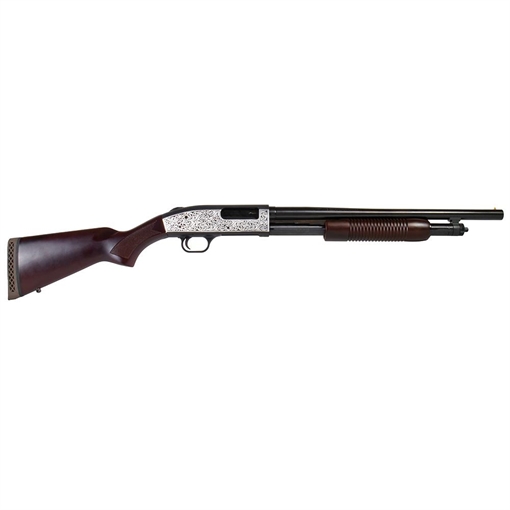 Picture of Mossberg 500 Retrograde Shotgun 12 ga 3" Chamber 5rd 18.5" Barrel Filigree Polished 50429 MODFLGR