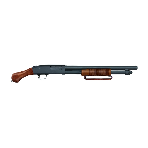 Picture of Mossberg 590 Nightstick, Pump Action Shotgun, 12 Gauge, 3" Chamber, 18.5" Barrel (30.75" Overall Length), Matte Finish, Black, 6 Round, Wood Forend and Birds Head Grip 50633