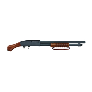 Picture of Mossberg 590 Nightstick, Pump Action Shotgun, 12 Gauge, 3" Chamber, 18.5" Barrel (30.75" Overall Length), Matte Finish, Black, 6 Round, Wood Forend and Birds Head Grip 50633