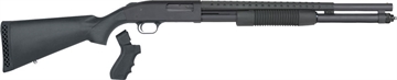 Picture of Mossberg 590, Persuader, Pump Action, 12 Gauge, 3" Chamber, 20" Cylinder Barrel, Blue Finish, Fixed Synthetic Stock, Includes Heat Shield and Pistol Grip Kit, 8Rd, Bead Sight 50694