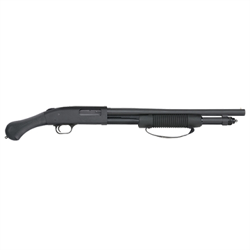 Picture of Mossberg 590 Shockwave 12 Gauge Pump 3" 6+1 18.50" Matte Blued Heavy-Walled Barrel, Drilled & Tapped Matte Blued Stainless Steel Receiver, Black Raptor Birdshead Grip 50639