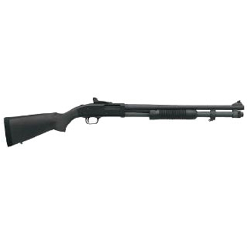 Picture of Mossberg 590A1 12 Gauge Pump 3" 8+1 20" Black Parkerized Heavy-Walled Barrel, Black Parkerized Drilled & Tapped Receiver, Black Fixed Synthetic Stock 51663