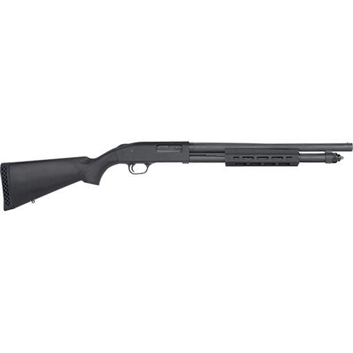 Picture of Mossberg 590A1, Security Mil-Spec, Pump Action, 12 Gauge, 3" Chamber, 18.5" Heavy Wall Barrel, Parkerized Black Finish, Synthetic Stock with M-Lok Forend, 6Rd, Bead Sight 50766