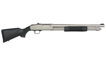 Picture of Mossberg 590A1, Pump Action Shotgun, 12 Gauge, 3" Chamber, 18.5" Barrel, Ghost Ring Sight, Black Synthetic Stock and Forend, Marinecote Finish, Silver, 6 Rounds 50793