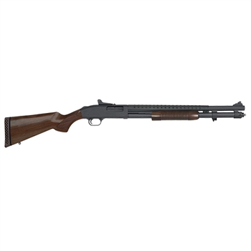 Picture of Mossberg 590A1 Retrograde 12 Gauge 3" 8+1 20" Parkerized Heavy-Walled Barrel Black Rec with Ghost Ring Sight Walnut Stock Right Hand 51665